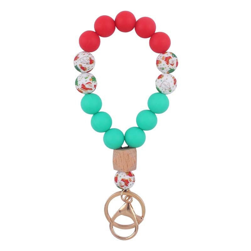 Llavero De Muñeca De Cuentas De Silicona De Mano al por mayor